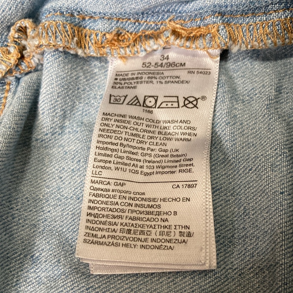 GAP DENIM High Rise Light Blue Denim Shorts Gap for Good Womens 34-38 - Picture 7 of 8